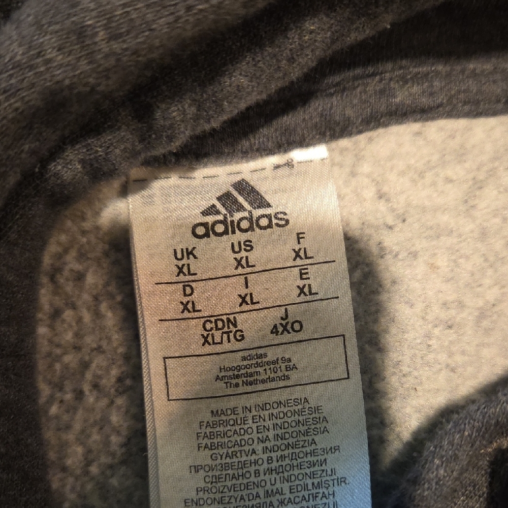 Adidas Men's Charcoal Hoodie - Picture 3 of 3